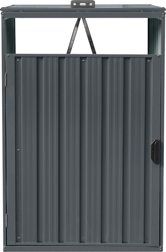 AXI Owen Metall-Containerverkleidung Anthrazit – Kliko-Verkleidung für 1 Abfallcontainer – max. 240 l – Gute Belüftung