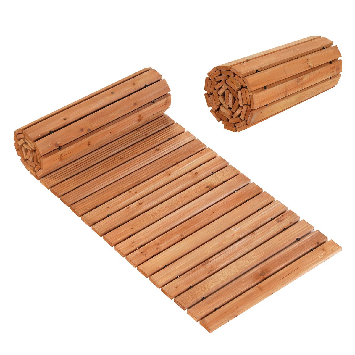 Coast Gartenlaufbrücke aus Holz – ausrollbar – rutschfeste Oberfläche – hellbraun 245 x 55 cm