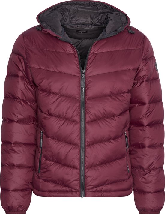 Cappuccino Italia - Herren Jacke Winter Kapuzen Winterjacke Burgund - Rot - Größe L