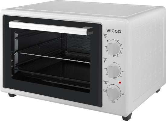 Wiggo WMO-E353(W) – Freistehender Mini-Backofen – elektrisch – 50 cm – 35 Liter – 1800 W – 5 Jahre Garantie – Weiß
