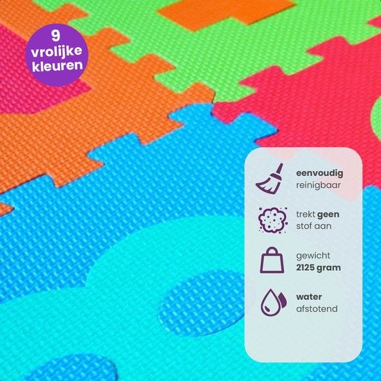 Gofun Playmat XL 180 x 180 cm Schaumstoff faltbar Baby Fliesen Multicolour Puzzle 86 Stück