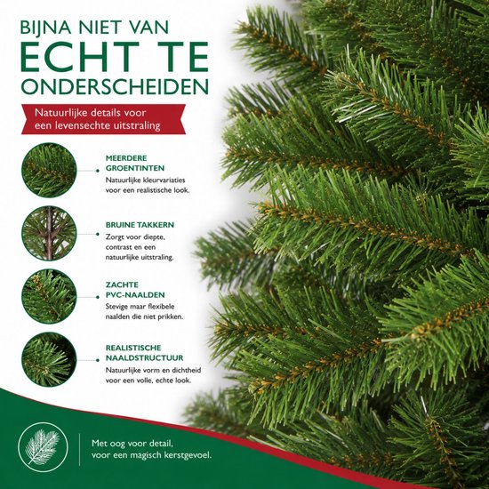 Triumph Tree Tuscan Weihnachtsbaum – Kunstbaum mit natürlicher Optik und Farbcodes – Pflegefreie Weihnachtsdekoration für den Innenbereich – Steckkonstruktion – 120 x 81 cm – Grün