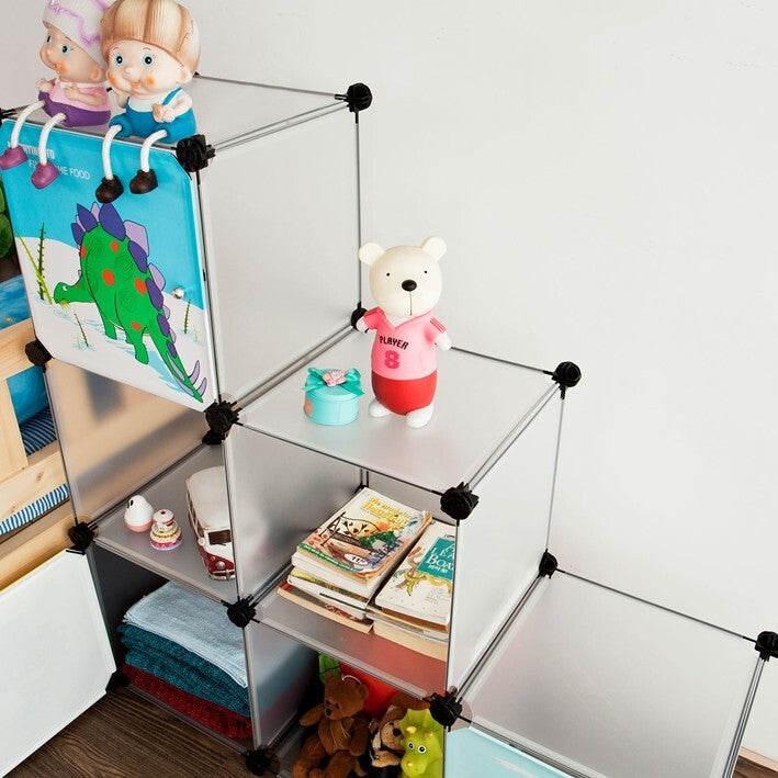 SoBuy Kinderbuchregal - Kinderregal für Bücher und Spielzeug - 6 Fächer - 38 x 38 x 38 cm