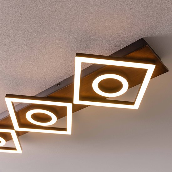 Brilliant Deckenleuchte Maureen - 88 cm - Schwarz mit Holz