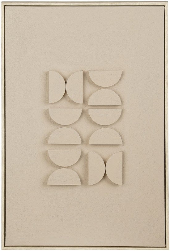 Mica Decorations Wanddekoration – Wandpaneel mit abstrakter Kunst, 60 x 40 x 3 cm – Wohnaccessoire für Wohnzimmer oder Schlafzimmer – Hellgrau