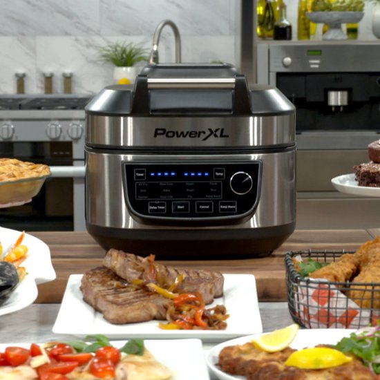 Power XL Multicooker – 12-in-1-Kochgerät mit AirFryer-Funktion – zum Frittieren, Kochen, Braten und als Elektrogrill – Versandhandelsausgabe
