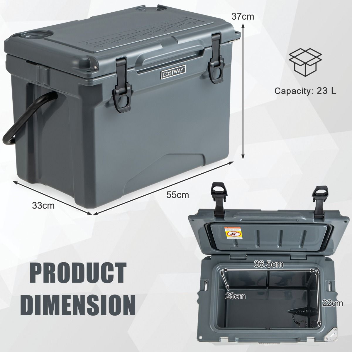 Coast Kühlbox – rotationsgeformt – isoliert – 21 Liter – grau