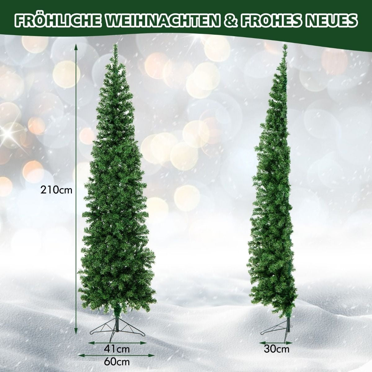 Halber künstlicher Weihnachtsbaum Coast mit 150 LED-Lichtern - 210 cm