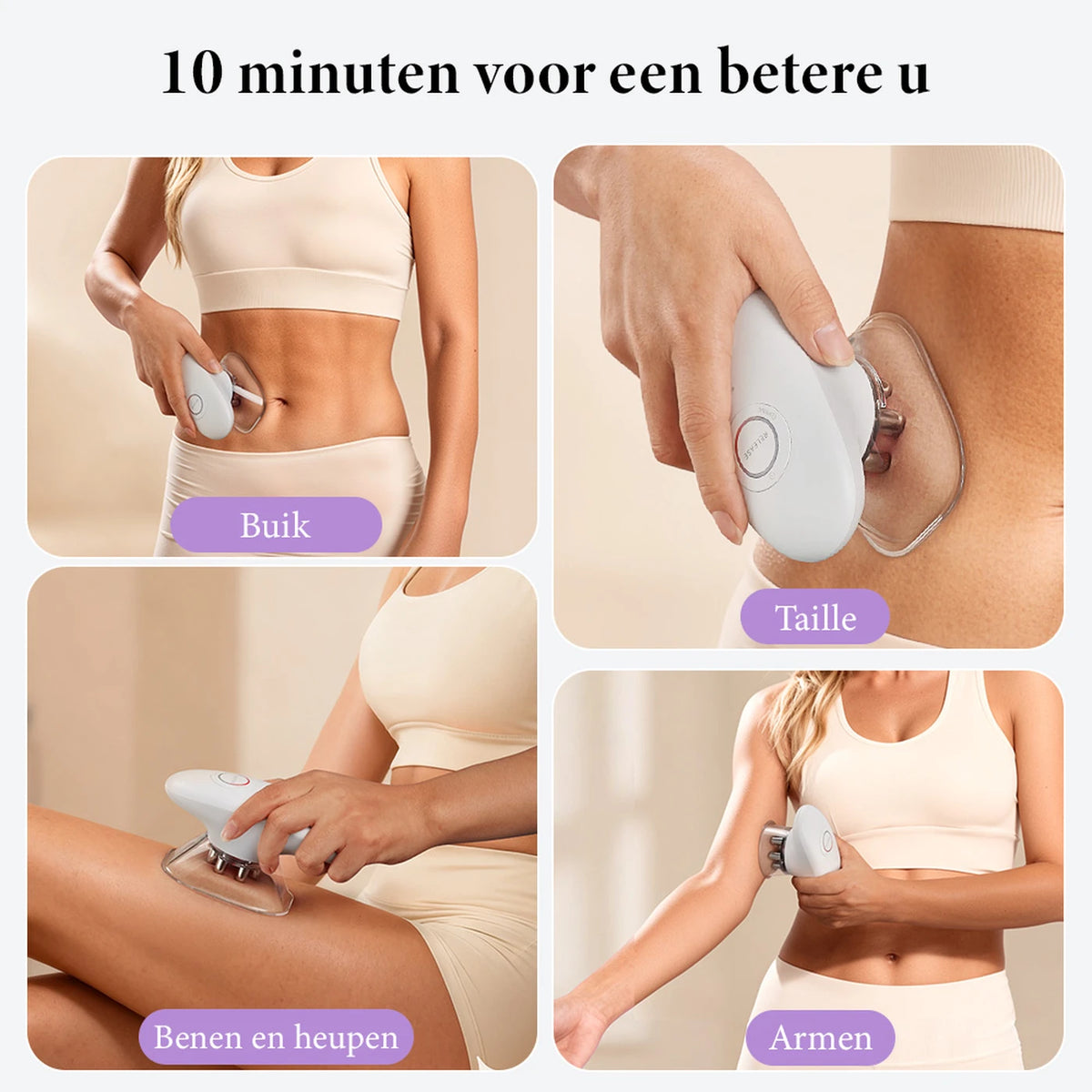 Sunluxy BCE1 Anti-Cellulite-Massagegerät – EMS + Vakuum + Rotlicht – 3 Stufen für Körper und Gesicht – Wiederaufladbar – 19,4 x 17 x 7,8 cm