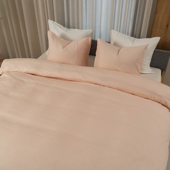 Kayori Elin Bettbezug aus Baumwollsatin – 140 x 200–220 + 1 Kissenbezug – Einzelbett – Nude