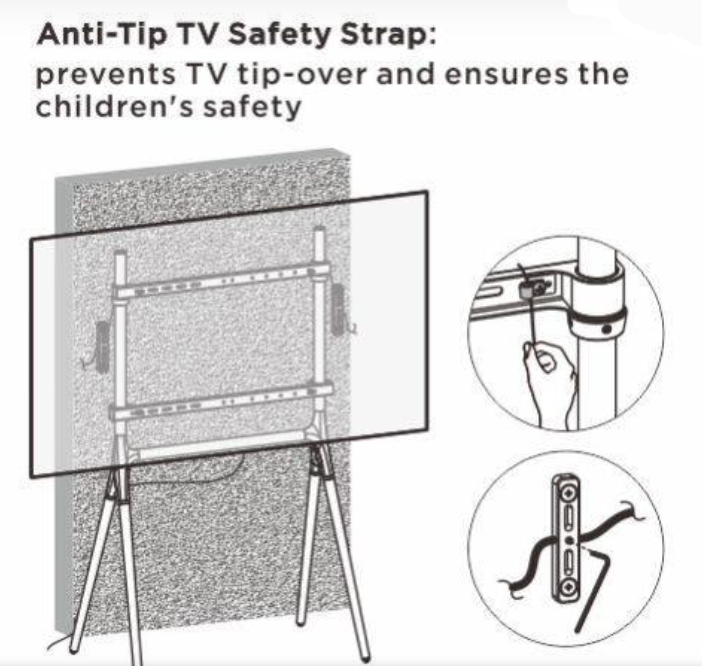 Lumi FS12 Easel Studio TV-Ständer – Buchenholz – 138 x 80 x 50 cm – 49–70 Zoll, VESA bis 600 x 400
