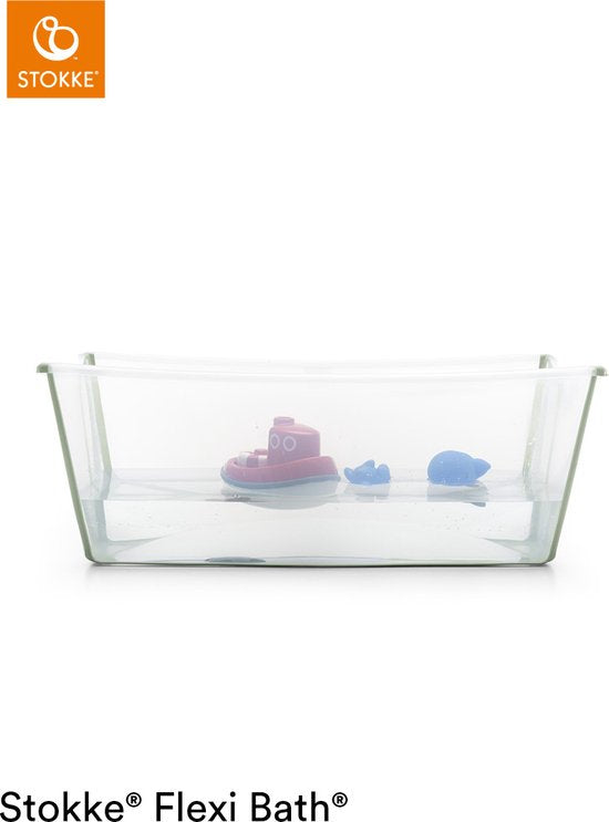 Stokke® Flexi Bath® X-Large-Set – Flexi Bath® XL + Newborn Support – Transparent grün