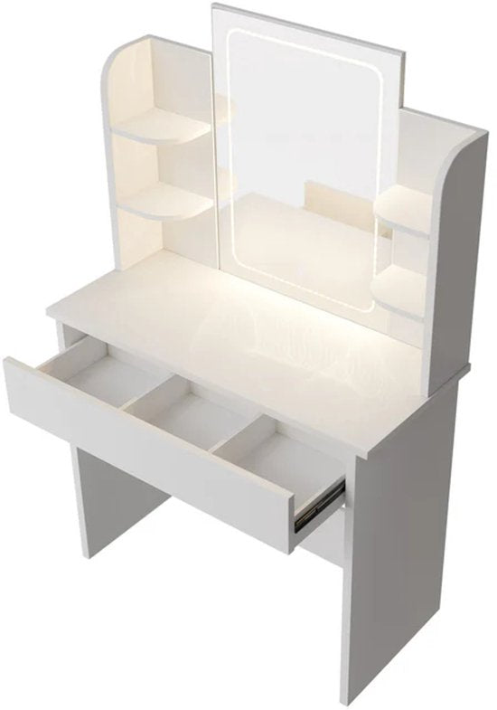 Frisiertisch Zoey - Inkl. LED-Spiegel - Weiß