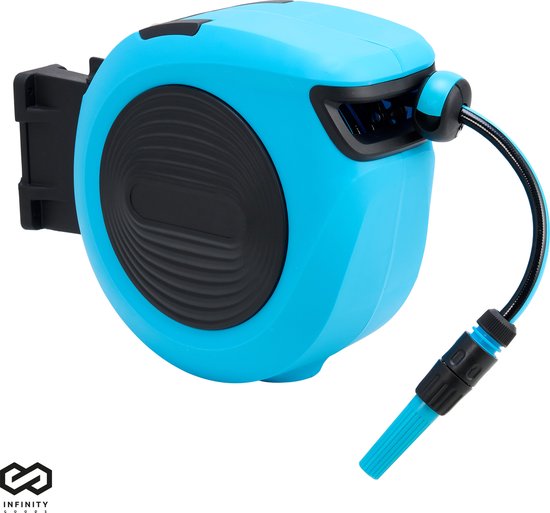 Infinity Goods Wandslangbox - 20 Meter - Slanghouder - Tuinslang Met Haspel - 180Â° Draaibaar - Automatisch - Slanghaspel