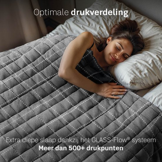 CozySense® Gewichtsdecke 5 kg - Gewichtsdecke - Gewichtsdecke - GLASS-Flow® Druckverteilung - 135x200 - Flanell Samt & Sherpa - Hypoallergen - Grau
