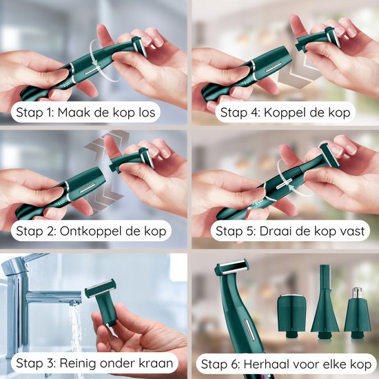 4-in-1 Bikini-Trimmer - Sansbeauté® - Gesicht - Achseln - Beine - Bikinizone - Augenbrauentrimmer - Gesichtshaarentfernung Damen - Intimbereich - Ladyshaves Bikini - Epilierer elektrisch