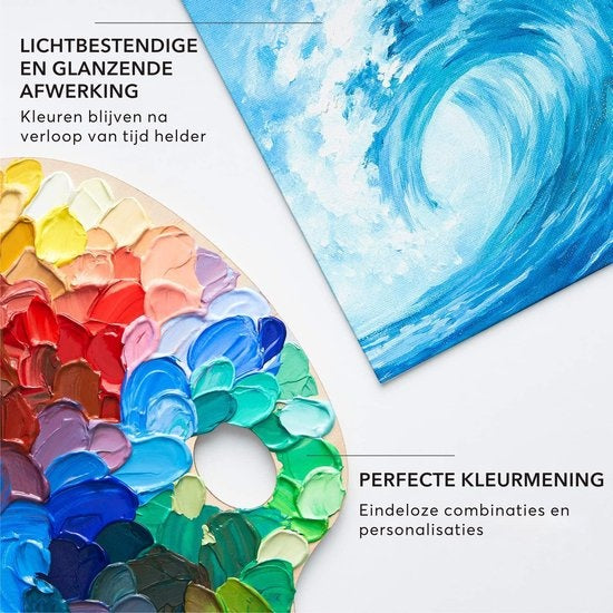 RubyeÂ® Acrylfarbe - Malen - Pinsel - Hobby und Kreativ - Malen nach Zahlen - 22ML Tuben - 6 Farben