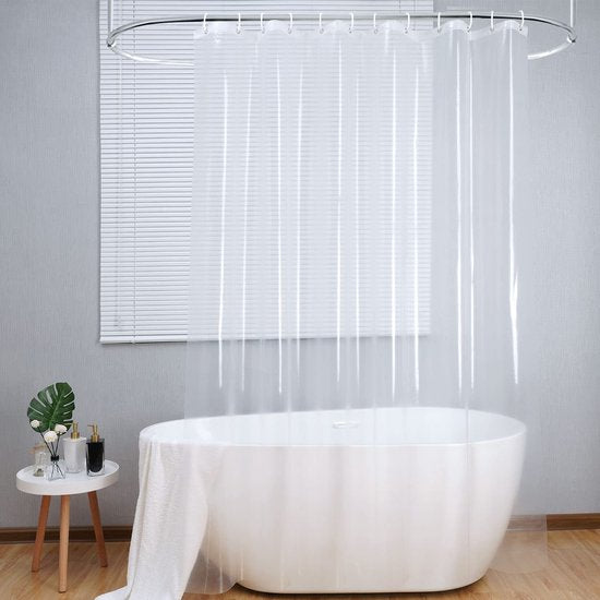 Loti Living Duschvorhang Anti-Schimmel - Transparent - Ringe inklusive - Wasserdicht - PEVA - Duschvorhang 180x200 cm