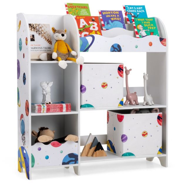 COAST Freistehende Kindergarderobe "Asteroid" 3-lagiges Kinderregal weiß