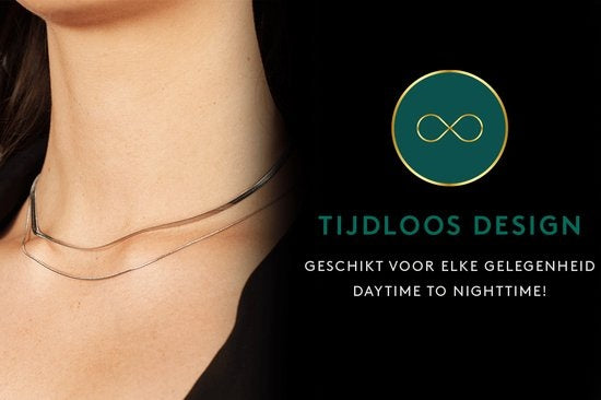 Laura Ferini Damenhalskette Chiara Silber - Silberne Gliederkette mit 2 Lagen - 18K Weißgold vergoldet - Halskette - Halskette - Schmuck - Accessoires - Damenhalskette