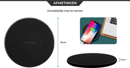 The Life Style Goods - Drahtloses Ladegerät 10W - Inklusive Kabel - Drahtloses Ladegerät - Schnelles Ladegerät - iPhone und Samsung