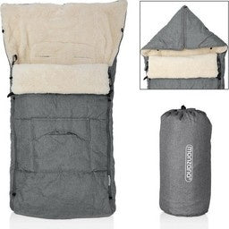 Spielwerk Kinderwagenfußsack Grau | Teddy | Spielwerk Kinderwagenfußsack Grau | Teddy | Maxi-Cosi | mit Aufbewahrungsbeutel Maxi-Cosi | mit Aufbewahrungsbeutel