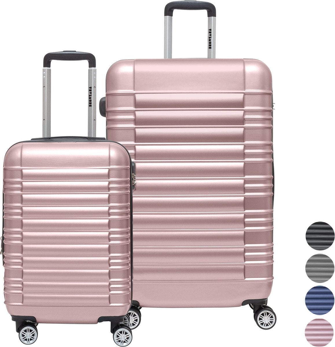 TRVLMORE - Kofferset - 2 Stück - 38L (Handgepäck) + 110L - Rose Gold
