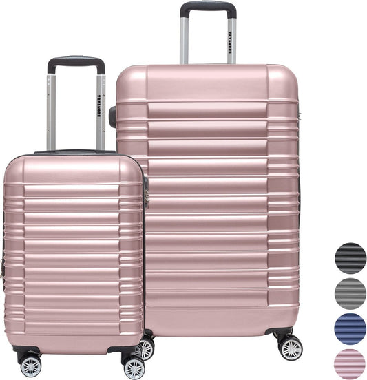 TRVLMORE - Kofferset - 2 Stück - 38L (Handgepäck) + 110L - Rose Gold