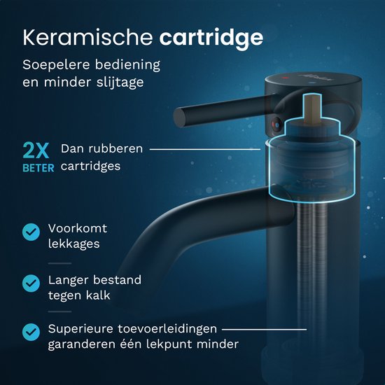 Mirlux Waschtischarmatur Schwarz - Waschtischmischer Bad - Waschtischarmatur - Waschtischarmatur/WC-Armatur - Wasserhahn - Kalt- und Warmwasserarmatur - Toilettenarmatur Kalt- und Warmwasser