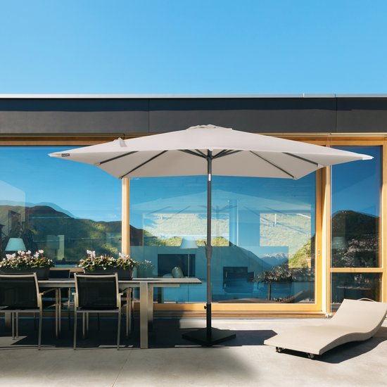 VONROC - Premium Stick quadratischer Sonnenschirm Rosolina - Inkl. Schutzhülle - UV-beständiges Tuch - 280x280cm - Beige