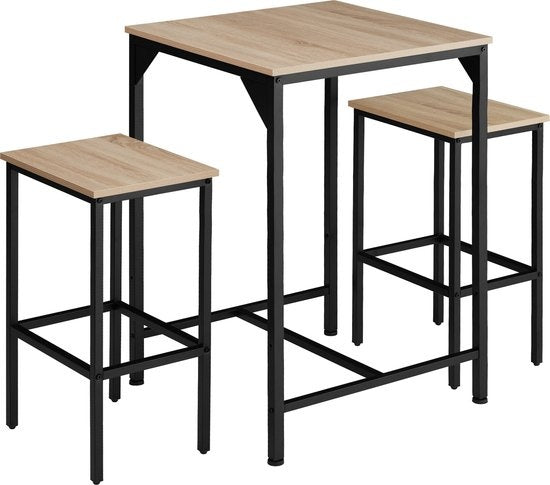 tectake - Stehtisch-Set Inverness industrial hellbraun - 404363