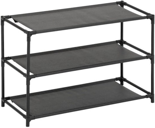 5Five Schuhregal Intissa – 3-stöckig – Metall/Kunststoff – 57 x 25 x 39 cm – für 9 Paar Schuhe – schwarz
