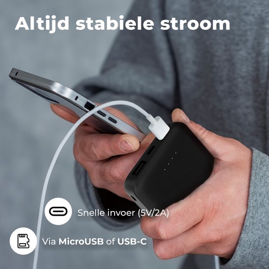 Denver Powerbank 10000 mAh - Mit Batterieanzeige - USB - Micro USB - Universal Powerbank für Apple iPhone / Samsung, u.a. - Schwarz - PBS10010B