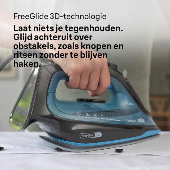 Braun TexStyle 5 SI5256BL – Dampfbügeleisen – Gleitet mühelos rückwärts – Selbstreinigend – Blau