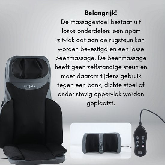 Caryota Shiatsu-Massagesessel – Massagegerät – Massagekissen mit Infrarotwärme – 2-teilig – Beine