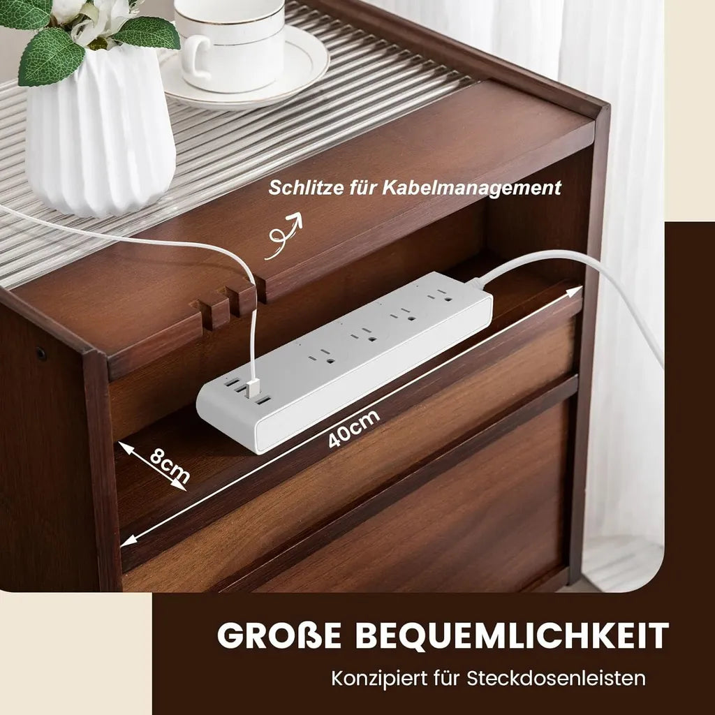 Coast Nachttische mit Schublade – 2er-Set – 43 x 35 x 50 cm – Braun