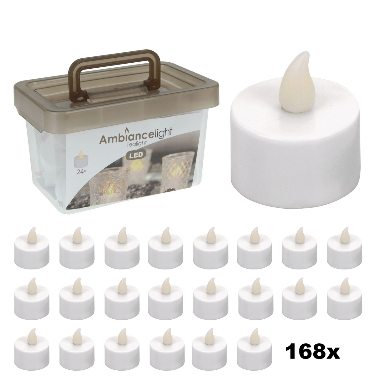 LED-Teelichtset Box mit 120 Kerzen - inkl. Batterien