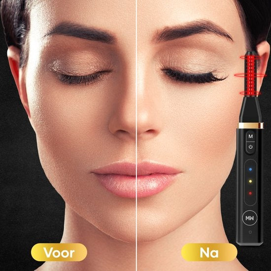 MoreWomen Wimpernzange - Elektrisch - Beheizbar - 3 Stufen - 24-Stunden-Ergebnis - Inkl. Wimpernbürste