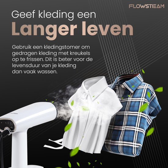 FLOWSTEAM® Luxury Clothes Steamer - Hand Steamer - Steamer Clothes - Snow White Edition