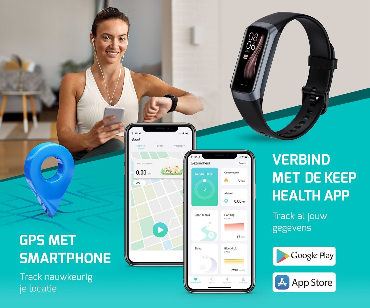 FITAGE Schrittzähler - Activity Tracker - Wasserdicht - Schwarz