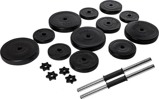 VirtuFit Verstellbares Hantelset - Kurzhantelgewichte - 2 Vinylhanteln 14kg - 28kg