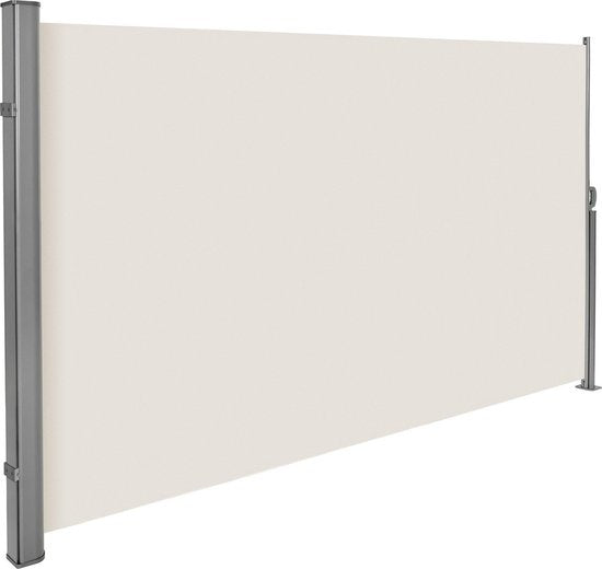 tectake - Ausziehbarer Aluminium-Windschutz Gartenschirm 180 x 300 cm beige 401529