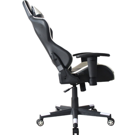 VDD HUKY1010_WITZWART Gaming-Stuhl – Verstellbare Rückenlehne 180° – 360° drehbar – 120–130 cm – Schwarz/Weiß