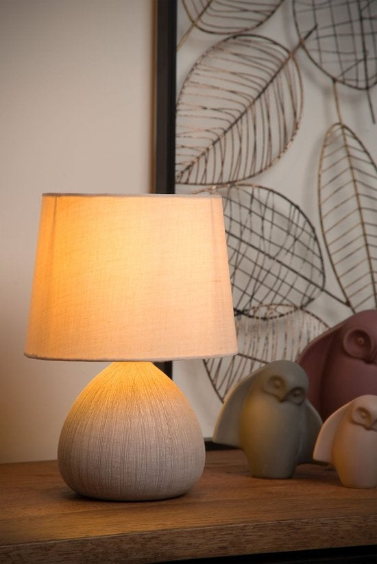Lucide RAMZI Tischleuchte - Ã˜ 18 cm - 1xE14 - Beige