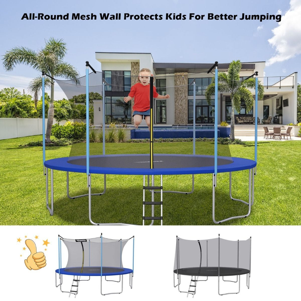 Coast Ã˜305 cm Trampolin Sicherheitsnetz für Gartentrampoline schwarz