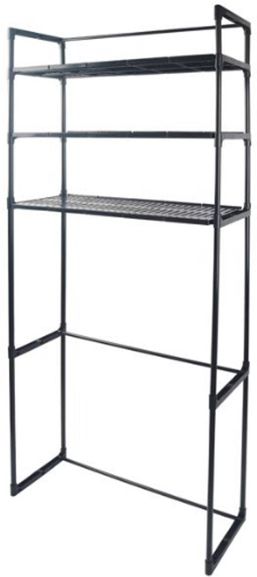 Nexxt Waschmaschinenregal mit Stauraum und Haken – 72 x 26 x 162 cm
