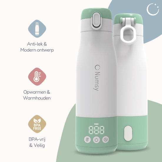 Numsy Thermosflaschenwärmer für unterwegs - Kabellos - Alle Marken - 350 mL