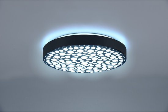Reality – LED-Deckenleuchte – Deckenbeleuchtung – 22 W – Einstellbare Farbe – RGB – Fernbedienung – Dimmbar – Rund – Schwarz – Kunststoff