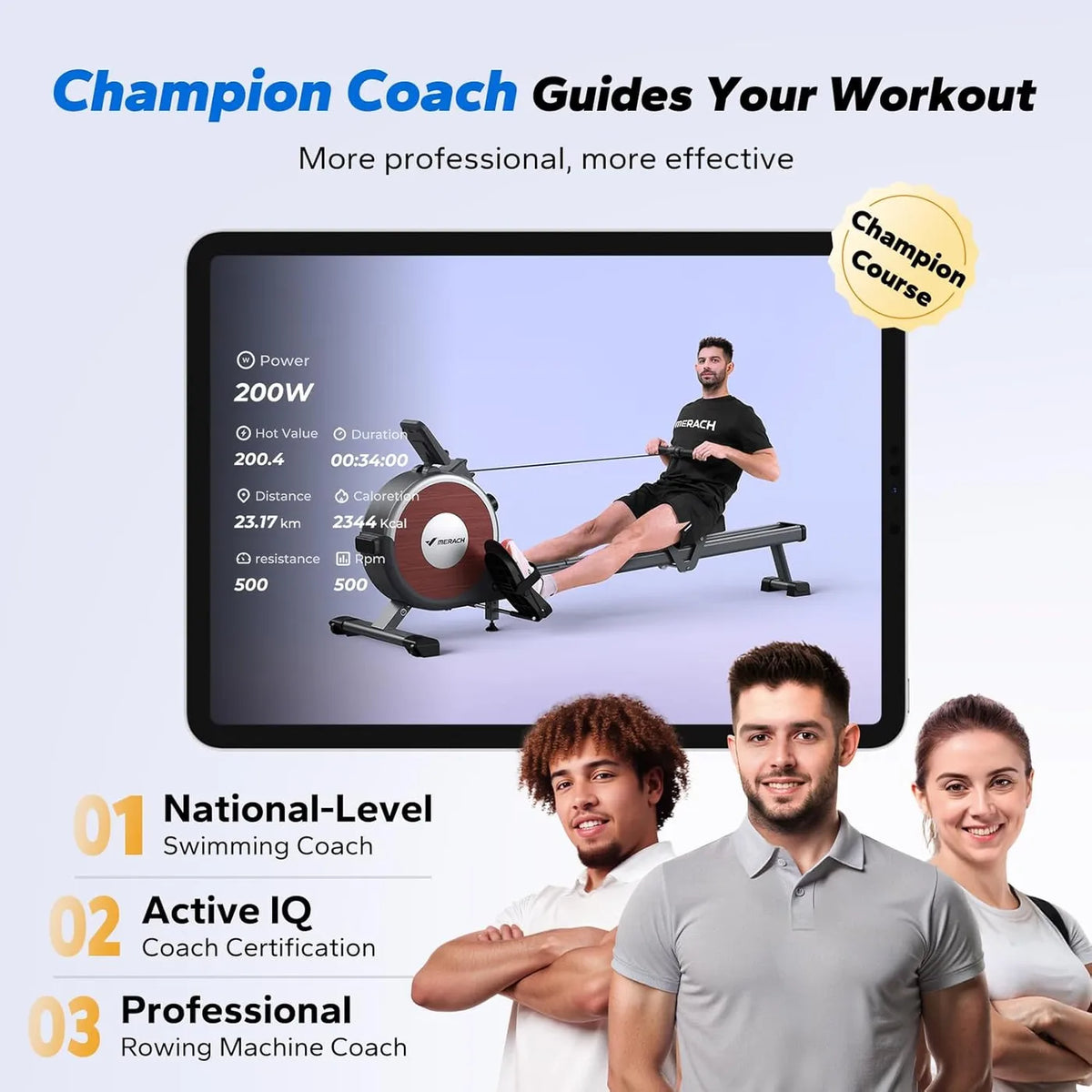 Merach MR-Q1S Rudergerät für zu Hause – Doppelte Schiene – Schwarz – legierter Stahl und Aluminium