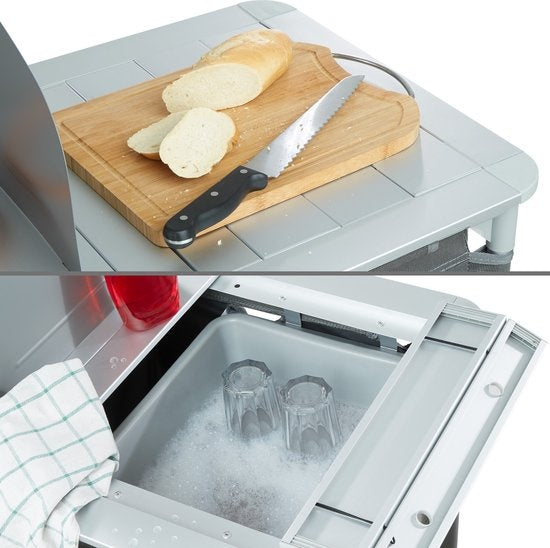 tectake - Campingküche Campingküche - inkl. Windschutz und Ablagefächer - 116x52x107cm - 402920